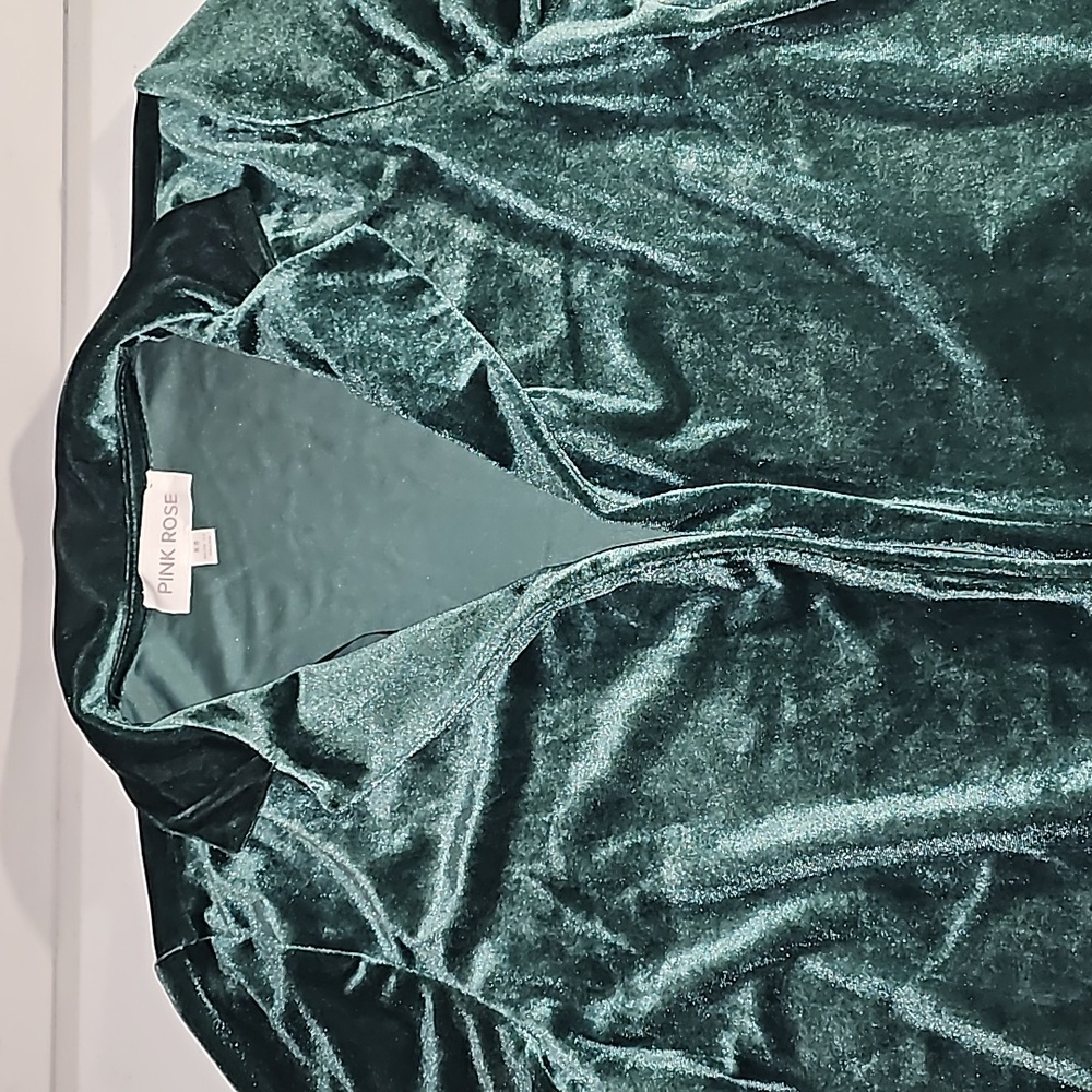 Pink Rose x Dry Goods Evergreen Velour Long Sleeves Cardigan Jacket XS NWT - Picture 8 of 16